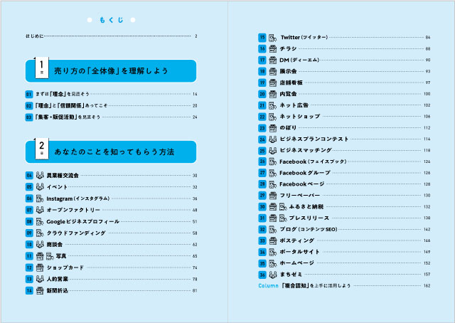 集客・販促術大全　の目次ページ